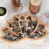 Cokritsm Wooden Crystal Tray for Stones,Crystal Storage Holder Tray Lotus Shape Crystal Organizer Bowl for Crystals Stones Decorative Display Trays Aroma Oil Tray Organizer Display Your Crystals view 3