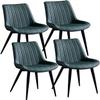 Modern Dining Room Chairs Upholstered Dinner Chair Dining Chairs Set of 4 Modern Design Dining Chair Counter Corner Kitchen Chairs Backrest Soft Faux Leather Seat with Solid Metal Legs(Green) view 1