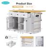 Kennkari Rolling Kitchen Island on Wheels with Drop Leaf, Wide Moblie Kitchen Island with Storage Cabinets and Power Outlet, Large Island Table with Towel Rack and Spice Rack view 3