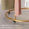 WSNCXFW White,130 * 140 * 50CM,Portable Round Clothing Rack,Commercial Clothing Hanging Rack,Spiral Rotating Clothing Rack,Heavy Duty Garment Rack with Wheel,Retail Spiral Dress Rack view 3
