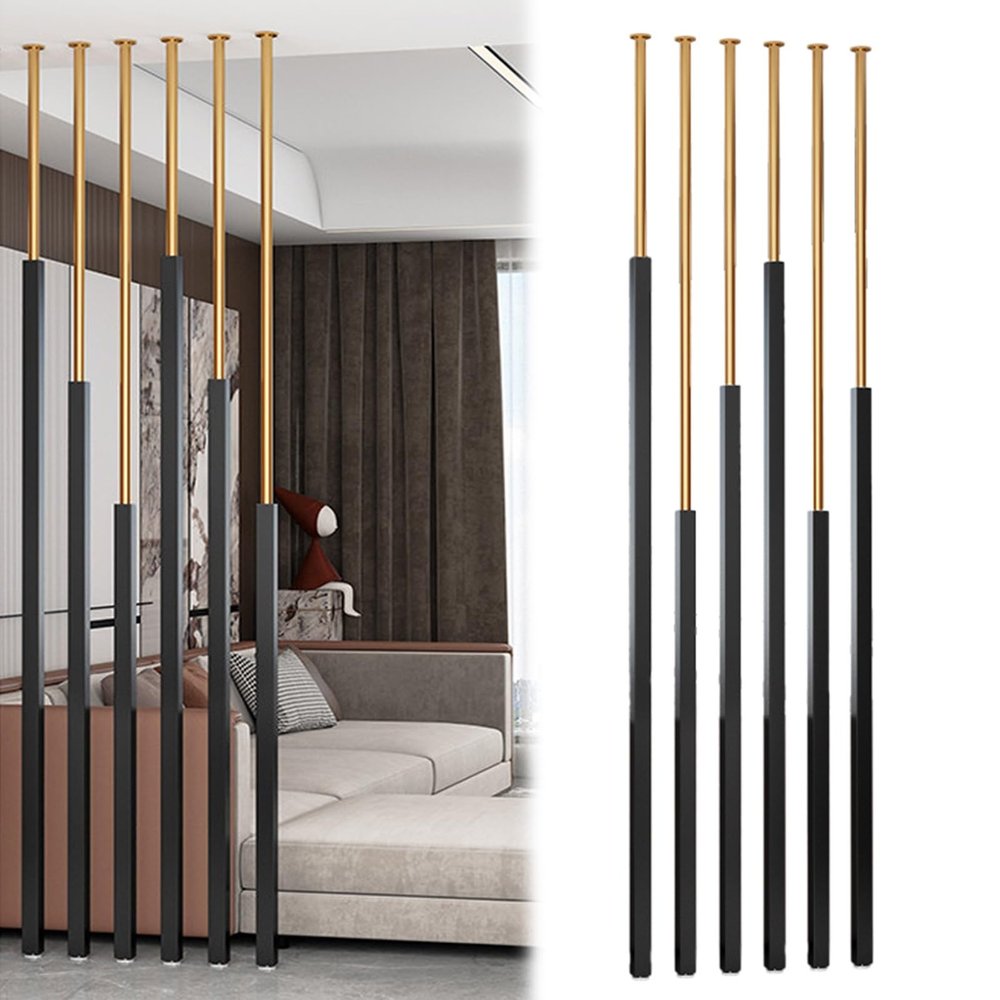 2 3 4 Feet 5 6 7 FT Tall Privacy Screen Post, 6 Pack Room Screens Partition Column for Studio/ Restaurants/ Apartments, Floor to Ceiling Wall Post Partitions Screens Room Dividers(75cm/29.5in/2.5ft)