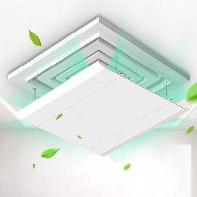 Air Conditioner Deflector, Square Height Adjustable Air Conditioning Vent Cover, Air Vent Deflector for Office Ceiling AC Vents, ABS, 30/45/60cm