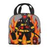 KOPUUYRD Firefighter Fireman Print Adult Lunch Bags Working Lunch Bag Versatile Lunch Box Tote Womens Lunch Bags Large Lunch Bag view 3