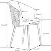 Modern Dining Room Chairs Upholstered Dinner Chair Dining Chairs Set of 4 Modern Velvet Kitchen Room Chair Upholstered Accent Leisure Chairs with Metal Legs Backrest Living Room Chairs(Peach Powder) view 3