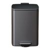 DUANZEYUQA Wastepaper Basket 20/30 Liter Brushed Stainless Steel Trash Can, Square Pedal Recycle Bin with Lid and Inner Buckets, Hands-Free Steel Step Garbage Can for Home Office Garbage Can(Black,30L view 1