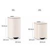 DUANZEYUQA Wastepaper Basket 20/30 Liter Brushed Stainless Steel Trash Can, Square Pedal Recycle Bin with Lid and Inner Buckets, Hands-Free Steel Step Garbage Can for Home Office Garbage Can(Black,30L view 2