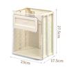 DUANZEYUQA Wastepaper Basket Hanging Kitchen Trash Can Without Lid, 2.6 Gallon Foldable Wall Mounted Trash Can for CabinetClear Plastic Waste Bin for Kitchen Bathroom Bedroom Garbage Can(Cream White) view 2