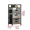 YHWKGZ Audio Rack, Modern Media Storage Cabinet, 4-Tier Adjustable Shelf Shelf with Shock Absorbing Feet, Stereo Cabinet for Game Consoles/Apple TV/PS4(Black) view 2