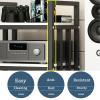 YHWKGZ Audio Rack, Modern Media Storage Cabinet, 4-Tier Adjustable Shelf Shelf with Shock Absorbing Feet, Stereo Cabinet for Game Consoles/Apple TV/PS4(Black) view 4