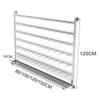 GenSDH Wall Mounted Earring Holder, Metal Display Rack for Ring Bracelet Sunglasses Hanging Jewelry Organizer Necklace Holder Earring Hanger,Gold-120x15x120cm view 4