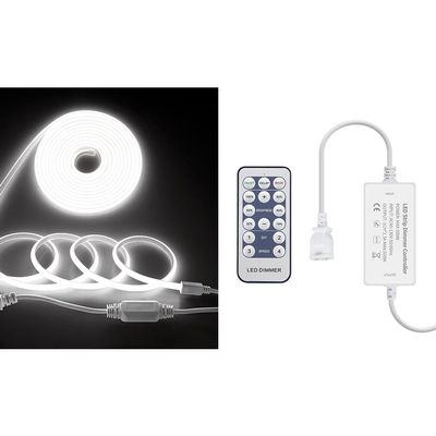 Samsion AC 110V~120V COB Led Strip Lights 6M Daylight White Led Rope Lights+Dimmer Controller for Single Color AC 110V-130VCOB LED Rope Lights