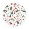 UGTEWXU Cute Dogs Christmas Tree Skirt 30" Animal Tree Skirts Santa Mat for Mini Small Pencil Big X-Mas Tree Farmhouse Ornaments Decorations White view 1