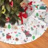 UGTEWXU Cute Dogs Christmas Tree Skirt 30" Animal Tree Skirts Santa Mat for Mini Small Pencil Big X-Mas Tree Farmhouse Ornaments Decorations White view 2
