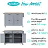 Kennkari Rolling Kitchen Island on Wheels with 2 Storage Cabinets and 2 Drawers, Island Table for Kitchen with Towel Rack and Spice Rack, Mobile Kitchen Cart (Type B. Grey Blue) view 2