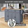 Kennkari Rolling Kitchen Island on Wheels with 2 Storage Cabinets and 2 Drawers, Island Table for Kitchen with Towel Rack and Spice Rack, Mobile Kitchen Cart (Type B. Grey Blue) view 4