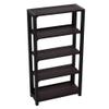 NBF Cortez Five Shelf Bookcase - Brazilian Office Bookcase with Fixed Shelves - Modern Powder Coated Steel Frame - Decorative Storage for Home, Offices, 68" H, Walnut view 1