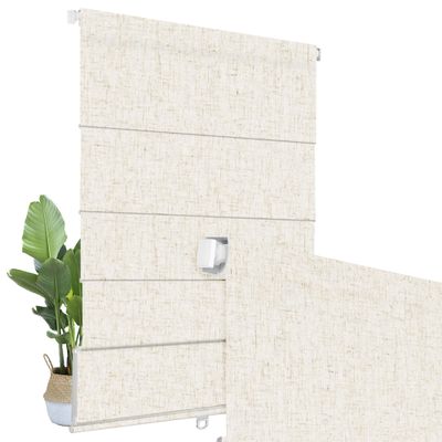 BERISSA No Drill Cordless Roman Shades for Window, Blackout Roman Blinds Room Darkening Pull Down Blinds Easy Install Linen Roman Window Shades for Door,Windows,Bedroom,34" W x 90" H,Linen Beige