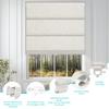 BERISSA No Drill Cordless Roman Shades for Window, Blackout Roman Blinds Room Darkening Pull Down Blinds Easy Install Linen Roman Window Shades for Door,Windows,Bedroom,34" W x 90" H,Linen Beige view 2