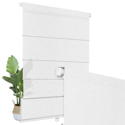 BERISSA No Drill Cordless Roman Shades For Window, Light Filtering Roman Blinds Solar Privacy Protect Pull Down Blinds Easy Install Linen Roman Window Shades for Door,Windows,Bedroom,29"W x 72"H,White