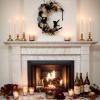 2024 New Moon Wreath and Black Cat Wreath,Halloween Noon Cat Wreaths for Front Door,Living Room Decorating (White) view 2