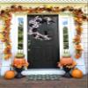 2024 New Moon Wreath and Black Cat Wreath,Halloween Noon Cat Wreaths for Front Door,Living Room Decorating (White) view 4