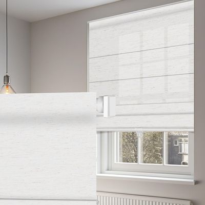 BERISSA No Drill Roman Shades Light Filtering Blinds,68" W x 58" H,L-White