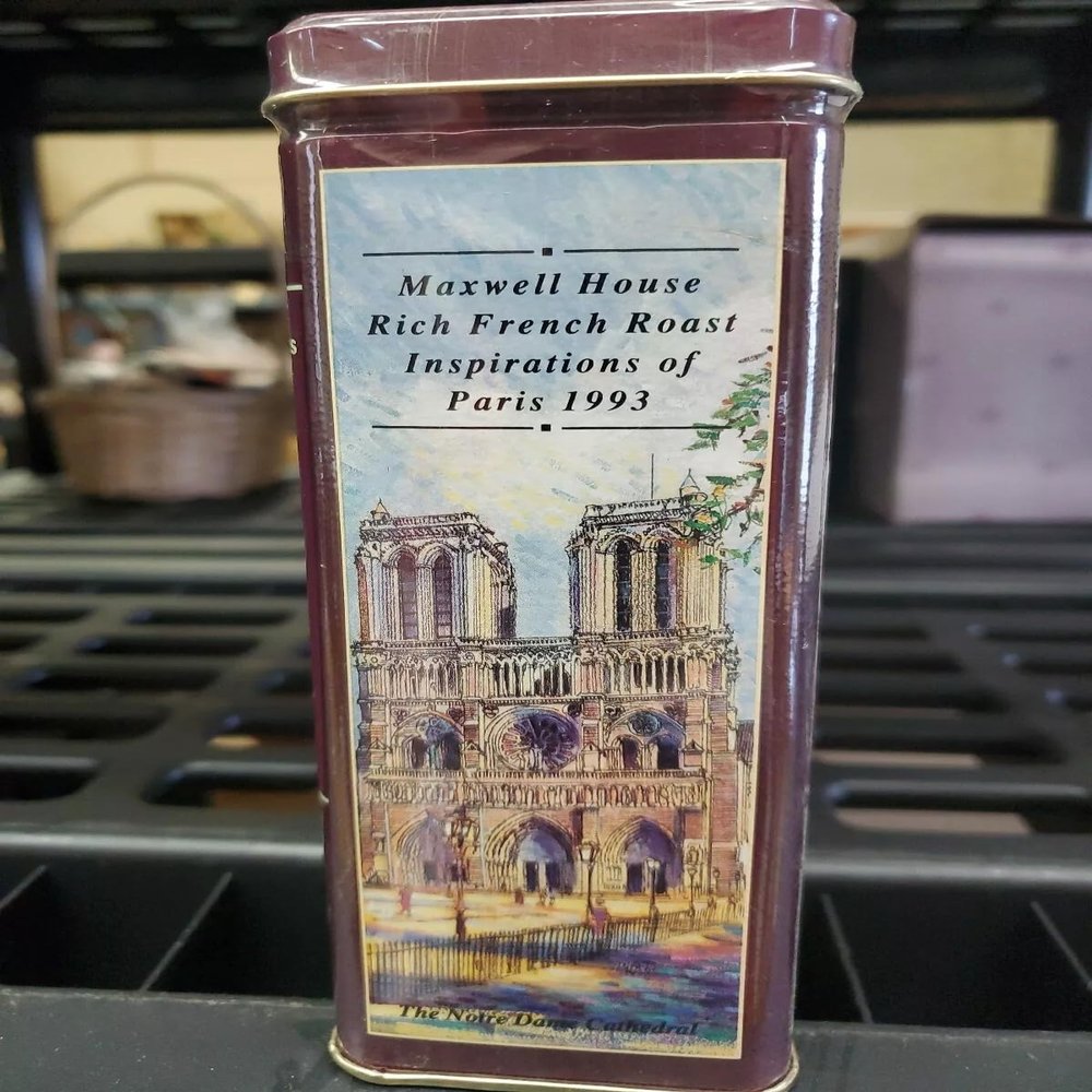 House coffee tin...Eiffel Tower, Notre Dame Cathedral