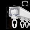 Curtain Single Tracks, Snap Track with Tape Set, S Wave Ripple Curtain Runners, 100-600cm Aluminium Ceiling Mounted Curtain Tracks System, Ripple fold Traverse Curtain Track System(Black,110CM(3.6FT)) view 2