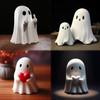 2024 Halloween Ghost Statue Small Scary Ghost Figurines Halloween Ghost Sculpture Statue Farmhouse Tiered Tray Decor Spooky Home Decorations Coffee Table Desk Centerpieces Shelf Mantel Halloween Deco view 2