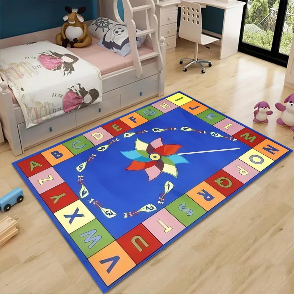 YJDRUG Children's Early Education Area Rugs,3x4ft, Multicolor Alphanumeric Area Rug, Play Area Non-Slip Boys Girls Kids Rugs for Kids Bedrooms, Toddler Classrooms and Baby Playrooms