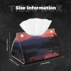 Tissue Box Cover PU Leather Rectangular Tissue Box Sunset Mountains Lake Tissue Holder Napkin Dispenser Decorative Tissue Box Holder Paper Holder for Bathroom Office 7.9" L x 4.9" W x 4.5" H view 2