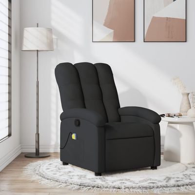 ANYCHOLE Massage Recliner Chair Black Fabric,Relaxing Massage Recliner Chair with Manual Adjustment Living Room Furniture, Chaise Lounges