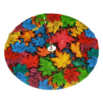 Maple Leaf Halloween Tree Skirt Christmas Autumn Tree Skirt 30" New Year Tree Skirt Simple Lace-Up Tree Skirt Indoor and Outdoor Home Decoration Holiday Party Farmhouse Decor Gift.
