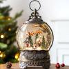 Christmas Snow Globes Lantern Snow Globe with Music Water Lantern Santa Flying Scene Elk Lighted Swirling Water Glitters Snowglobe Christmas Decoration view 1