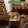 Christmas Snow Globes Lantern Snow Globe with Music Water Lantern Santa Flying Scene Elk Lighted Swirling Water Glitters Snowglobe Christmas Decoration view 4