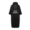 Muka Personalized Changing Robe 3/4 Sleeve Absorbent Terry Beach Towel Surf Poncho Unisex for Surfing Swimming-Black view 1