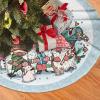 Gnomes Christmas Tree Skirt 48" Christmas Gnomes Christmas Tree Skirts Tree Mat for Halloween Christmas Xmas Festive Party Yard Decorations Indoor Outdoor Ornaments view 3