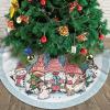 Gnomes Christmas Tree Skirt 48" Christmas Gnomes Christmas Tree Skirts Tree Mat for Halloween Christmas Xmas Festive Party Yard Decorations Indoor Outdoor Ornaments view 4