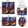 Purple Dragon Bathroom Shower Curtain Set with Rugs,Toilet Lid Cover, Bath Mat, Medieval Fantasy Animals Bathroom Shower Curtain with 12 Hooks Accessories Decorative view 4