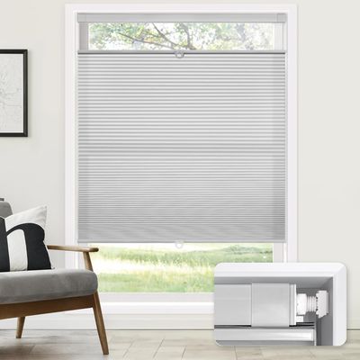 LazBlinds No Tools No Drill Cordless Cellular Shades, Top Down Bottom Up (TDBU) Honeycomb Shades for Home, Light Filtering Thermal Insulation Blinds for Windows, 62.5" W x 36" H, Grey