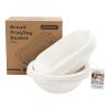 6pcs Round and Oval Pulp Bread Proofing Basket Sourdough Banneton Brotform Bread Baking Supply with Storage Bag 30pcs Disposable Non-Woven Liners for Professional Homemade Bread view 1
