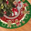 Gingerbread Christmas Tree Skirt 48" Candy Themed Christmas Tree Skirts Gingerbread Tree Mat for Christmas Xmas Festive Party Yard Gingerbread Christmas Decorations Indoor Outdoor Ornaments -1 view 3