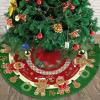 Gingerbread Christmas Tree Skirt 48" Candy Themed Christmas Tree Skirts Gingerbread Tree Mat for Christmas Xmas Festive Party Yard Gingerbread Christmas Decorations Indoor Outdoor Ornaments -1 view 4