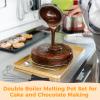 5 PCS Double Boiler Pot Set - Stainless Steel Double Boiler Melting Pot Set,Including 600 ML/0.6 QT and 1600 ML/1.7 QT Chocolate Melting Pots, Stainless Steel Pots, Spoon and Fork Tools for Melting view 2