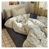 GLAMDIA Four-Piece Set Simple Modern Cotton V-intage Floral Printed Quilt Cover Student Dorm Bedding Three-Piece Set 1.8 Bed Sheet,Bed view 1