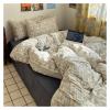 GLAMDIA Four-Piece Set Simple Modern Cotton V-intage Floral Printed Quilt Cover Student Dorm Bedding Three-Piece Set 1.8 Bed Sheet,Bed view 4