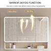 LED Medicine Cabinet with Lights,Bathroom Mirror with Storage,Surface or Recessed Mounted Bathroom Cabinet,AL Alloy Frame,Over The Toilet Storage Cabinet Interior Sensor Light/Defogger(White,60X88X13. view 4
