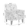 Blue and Gray Floral Accent Chair with Rolled Arms and Nailhead Trim for Living Room view 3
