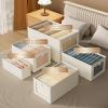 XINCHANG Clothes Storage Box for Clothing Gadgets Stackable Storage Bins-Foldable Oxford Cloth Steel Frame Storage Box for Clothing Storage (Large (40 * 25 * 20cm),Beige Without lid) view 4