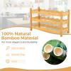 COSTWAY 3-Tier Bamboo Wine Rack, 18-Bottle Tabletop Wine Holder with Wave Slot, Freestanding Countertop Wine Bottle Organizer for Kitchen, Pantry, Pub & Wine Cellar, Natural (24.5L x 9.5W x 15H) view 3